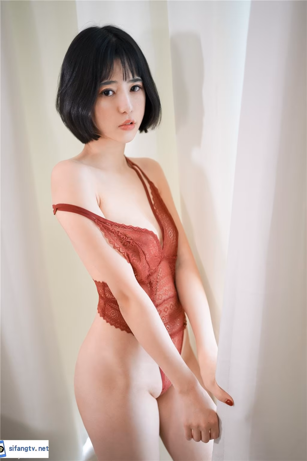 艾栗栗红色内衣性感特写